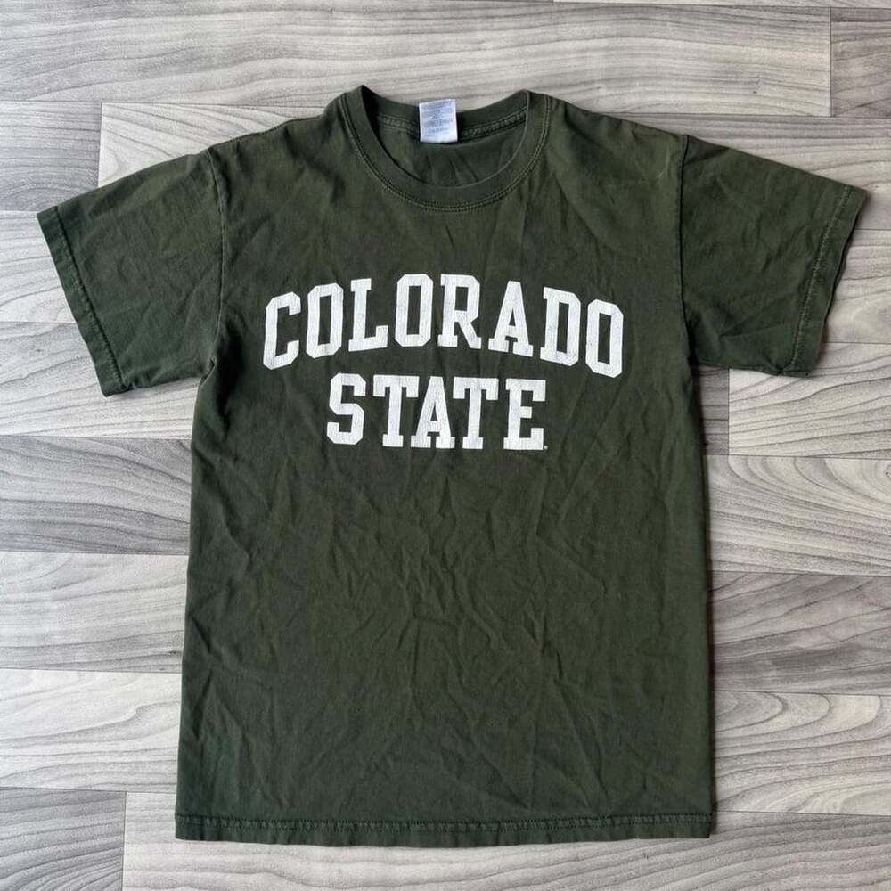 Gildan Colorado State University T-Shirt Size S Green Cotton